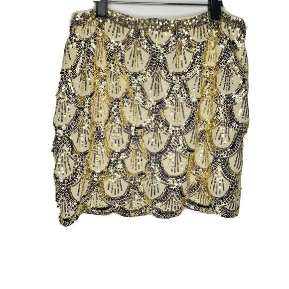 Tobi Womens Medium Gatsby Skirt Sequin Mini - Picture 2 of 6